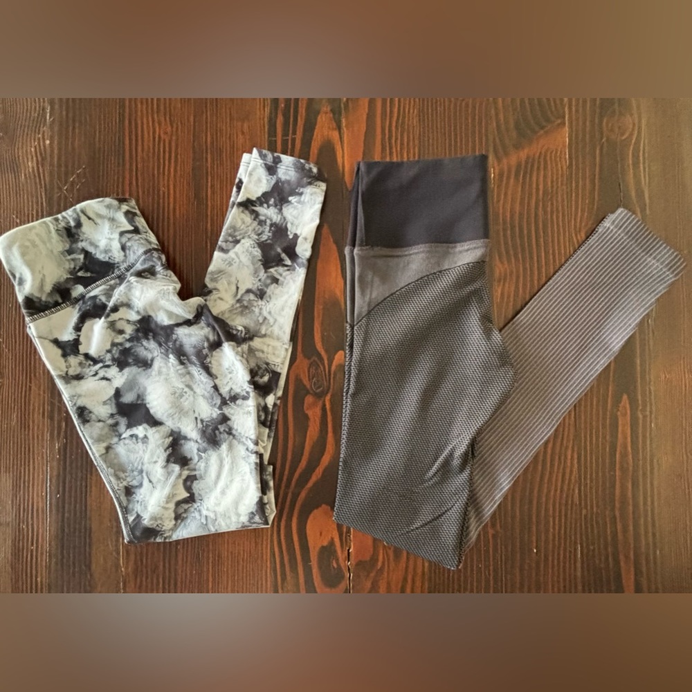 Athleta | Leggings (2) | Flurry Color‎ Block & Chaturanga Leggings | Women’s XS
